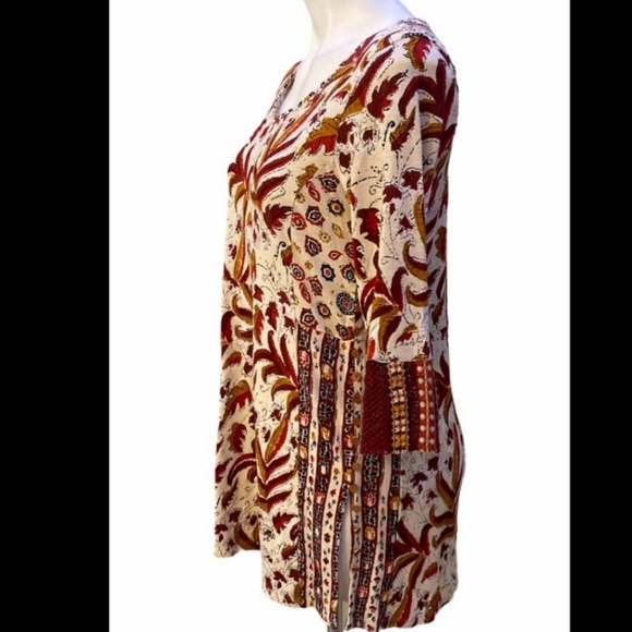 Soft Surroundings Plus Linen Blend Sugar Maple Tunic Top - Picture 3 of 7